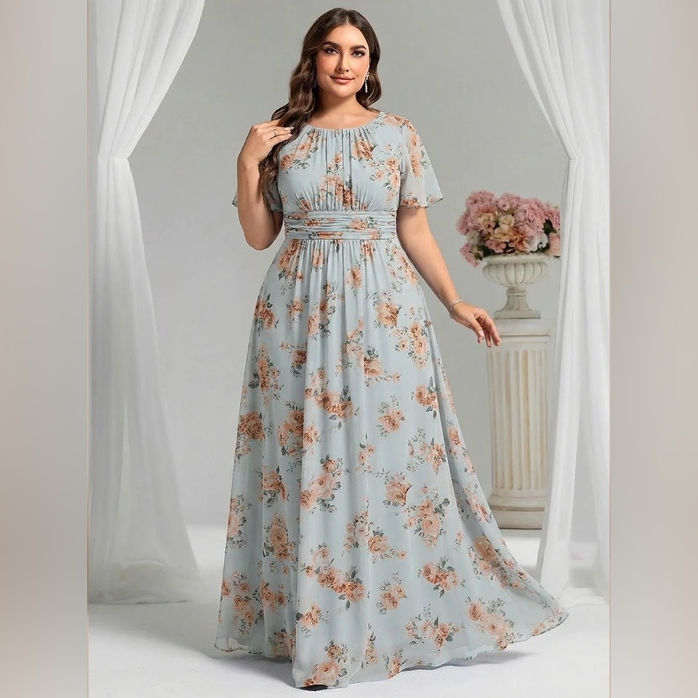 🆕Plus Size Simple Chiffon Pleated A-Line Bridesmaid Dress